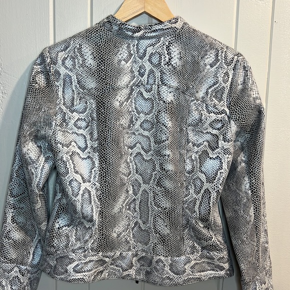 Ruby Red Snake Skin Leather Jacket - Picture 7 of 9